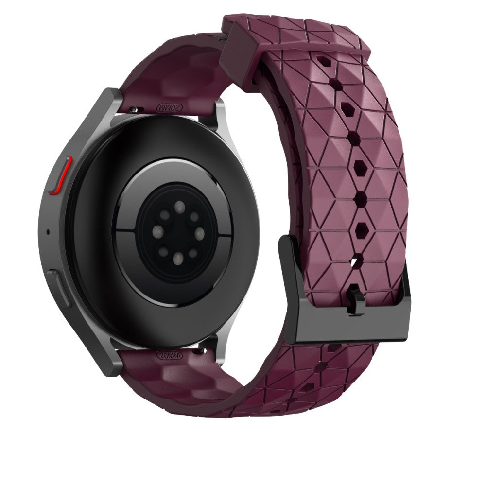 20mm Universal football style silicone watch strap - Wine Red#serie_3