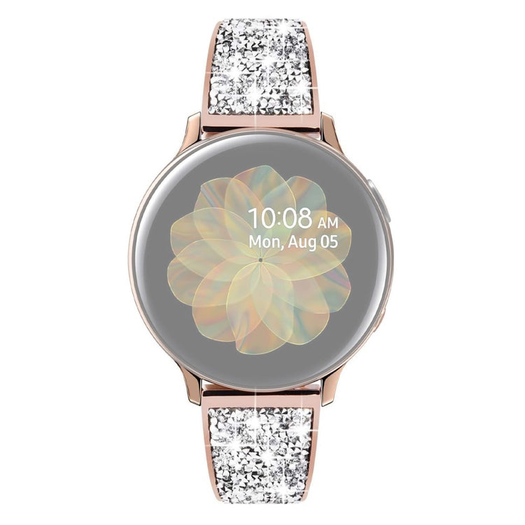22mm Universal glitter adorned stainless steel watch strap - Rose Gold#serie_1