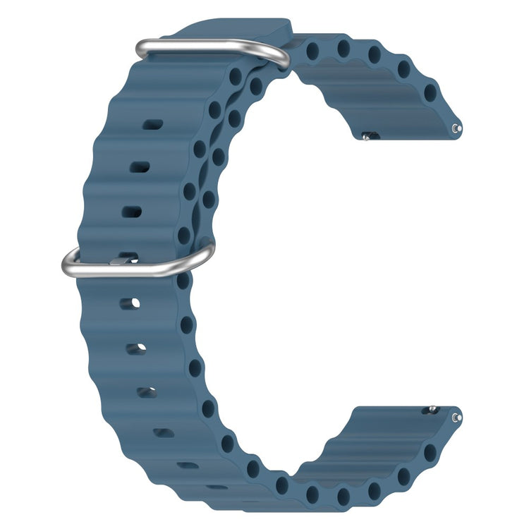 20mm Universal wave design silicone watch strap - Blue#serie_12