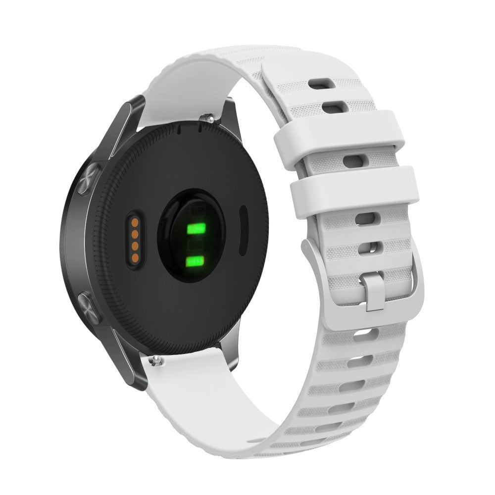 20mm Universal grain dots style silicone watch strap - White#serie_1
