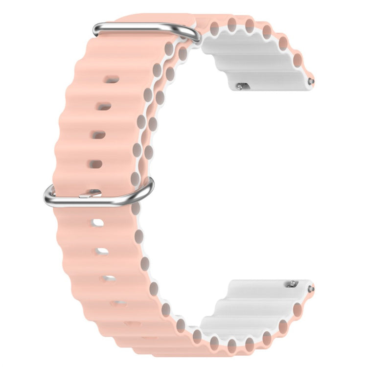 20mm Universal dual color silicone watch strap - Pink / White#serie_3