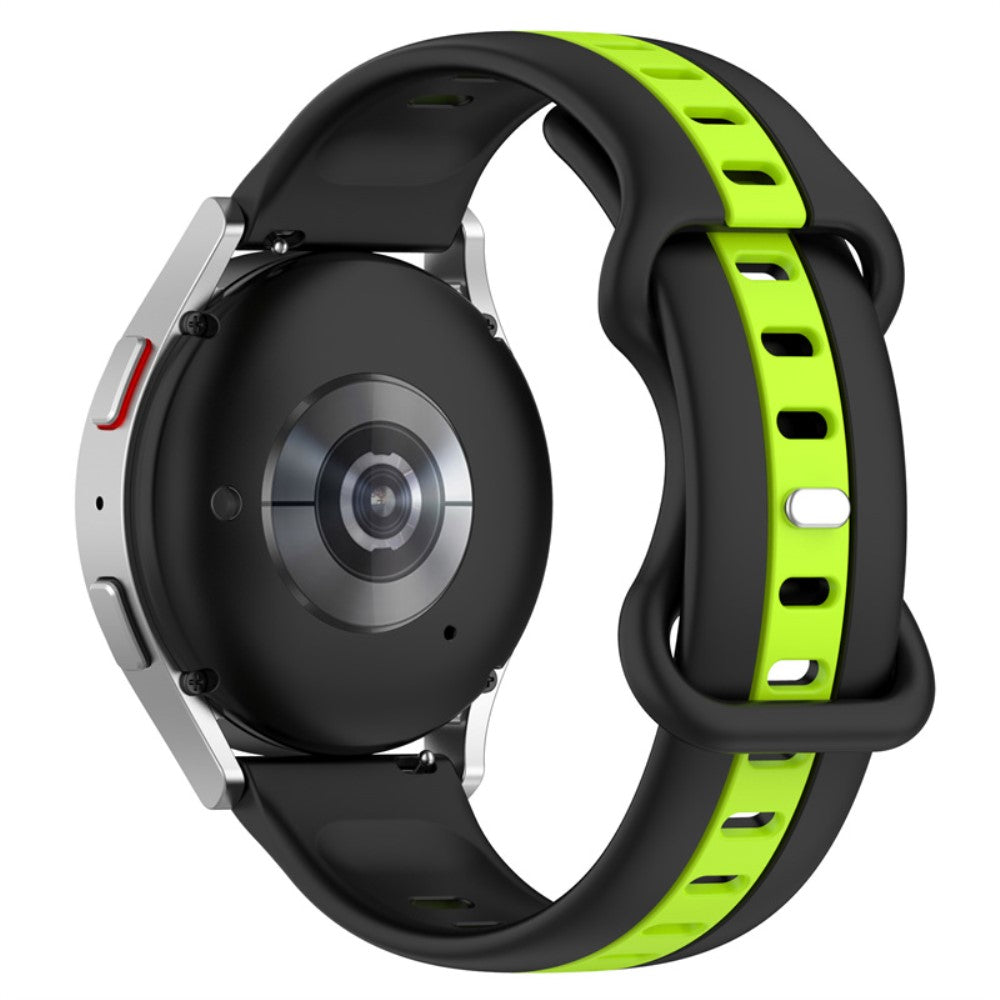 22mm Universal dual-color silicone watch strap - Black / Lime#serie_4