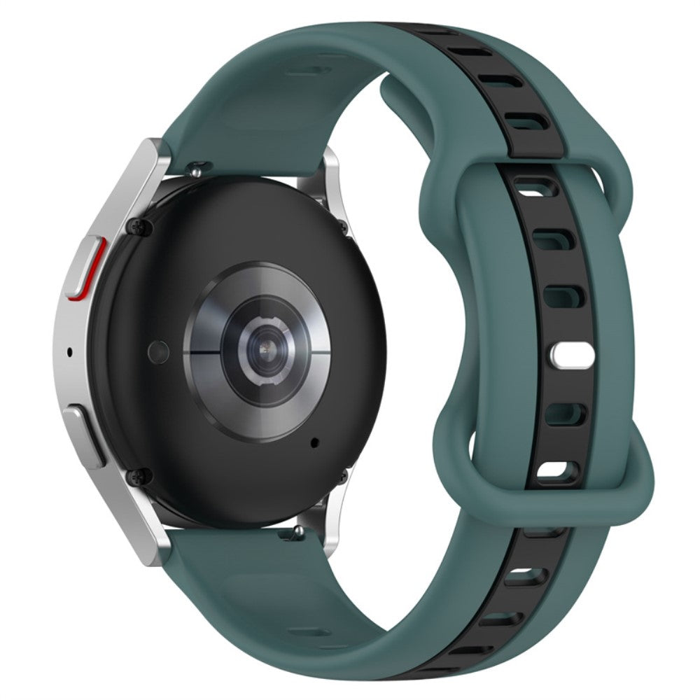 22mm Universal dual-color silicone watch strap - Olive Green / Black#serie_7