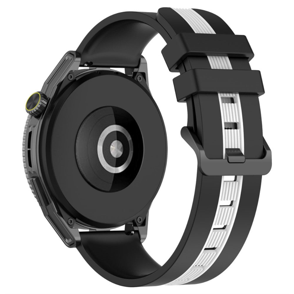22mm Universal dual-color silicone watch strap - Black / White#serie_1
