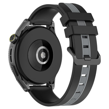 22mm Universal dual-color silicone watch strap - Black / Grey#serie_2