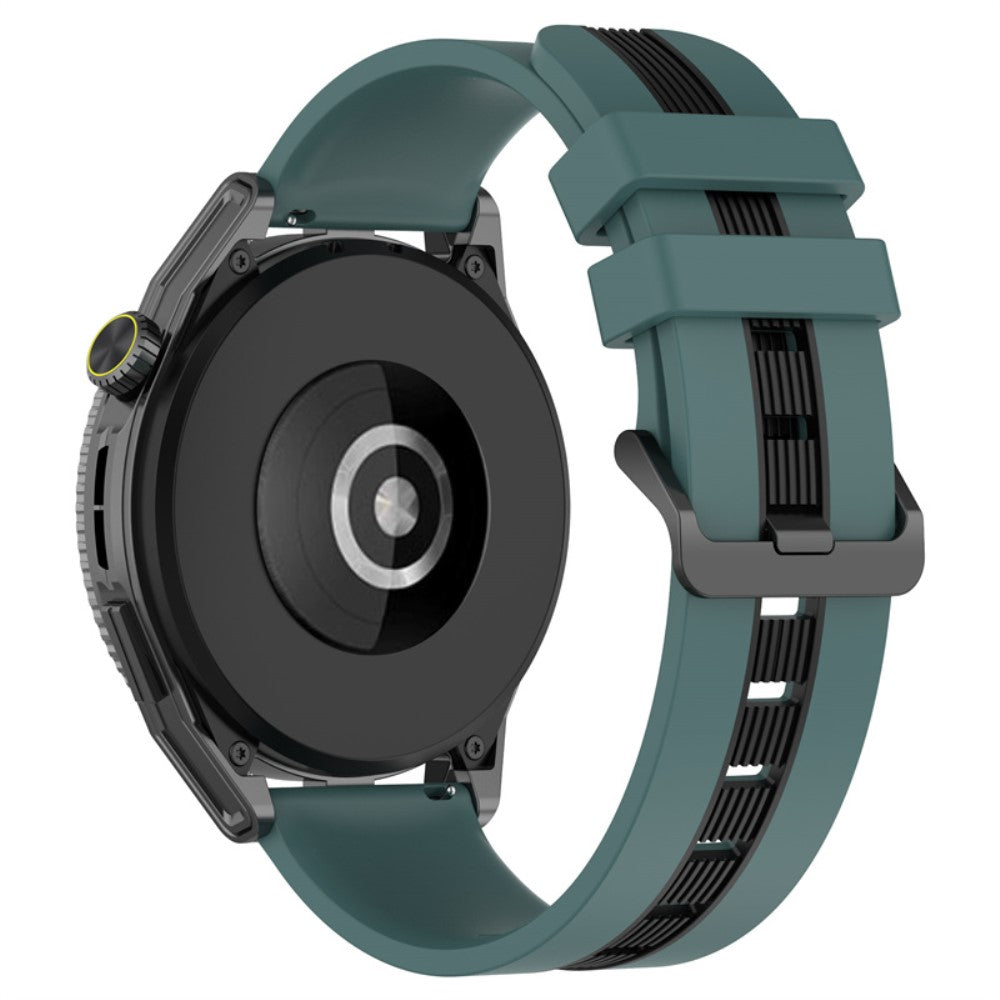 22mm Universal dual-color silicone watch strap - Olive Green / Black#serie_7