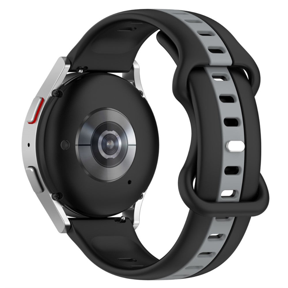 20mm Universal dual-color silicone watch strap - Black / Grey#serie_2