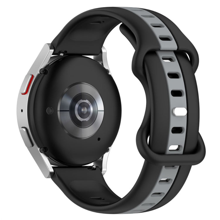 20mm Universal dual-color silicone watch strap - Black / Grey#serie_2