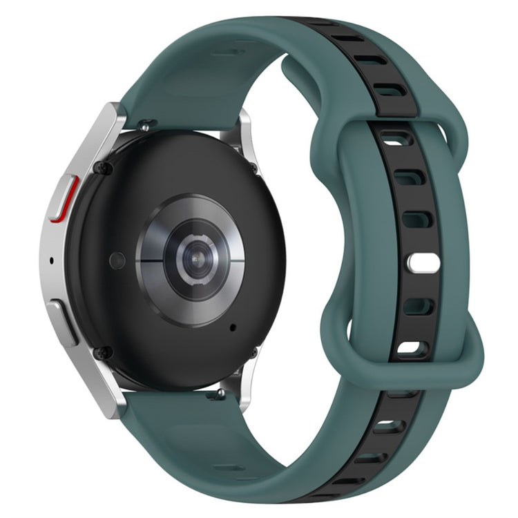 20mm Universal dual-color silicone watch strap - Olive Green / Black#serie_7