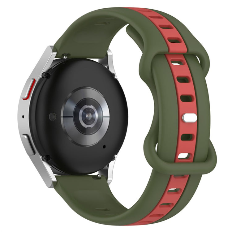 20mm Universal dual-color silicone watch strap - Army Green / Red#serie_8