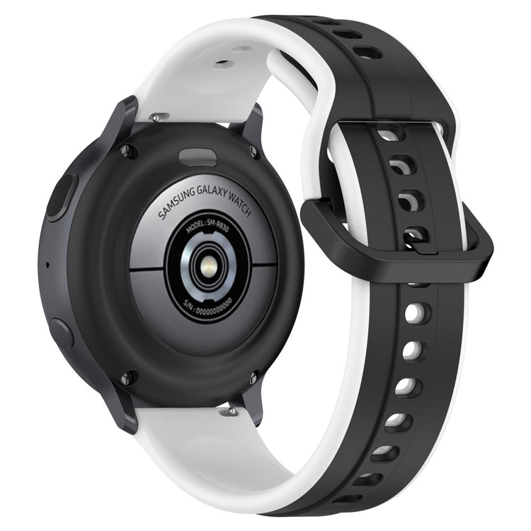 22mm Universal dual color silicone strap - Black / White#serie_9