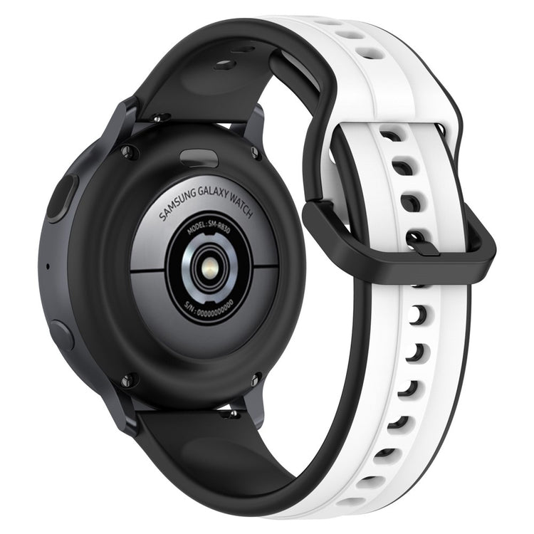 20mm Universal dual color silicone strap - White / Black#serie_1