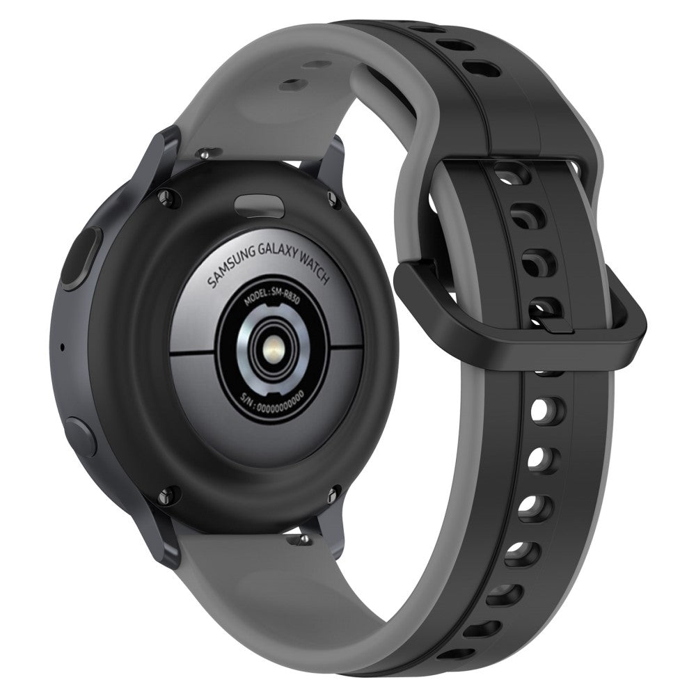 20mm Universal dual color silicone strap - Black / Grey#serie_11