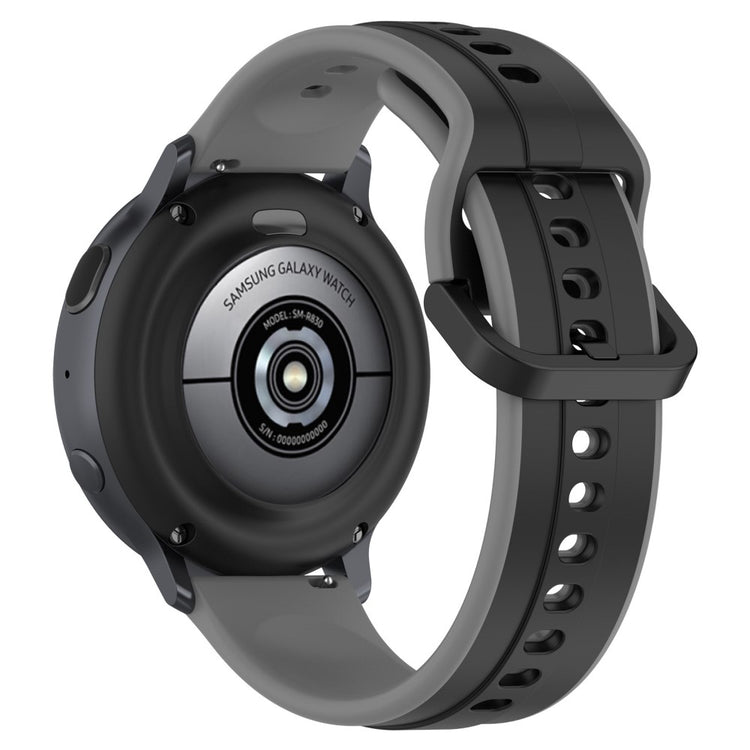 20mm Universal dual color silicone strap - Black / Grey#serie_11