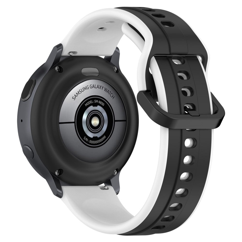 20mm Universal dual color silicone strap - Black / White#serie_3