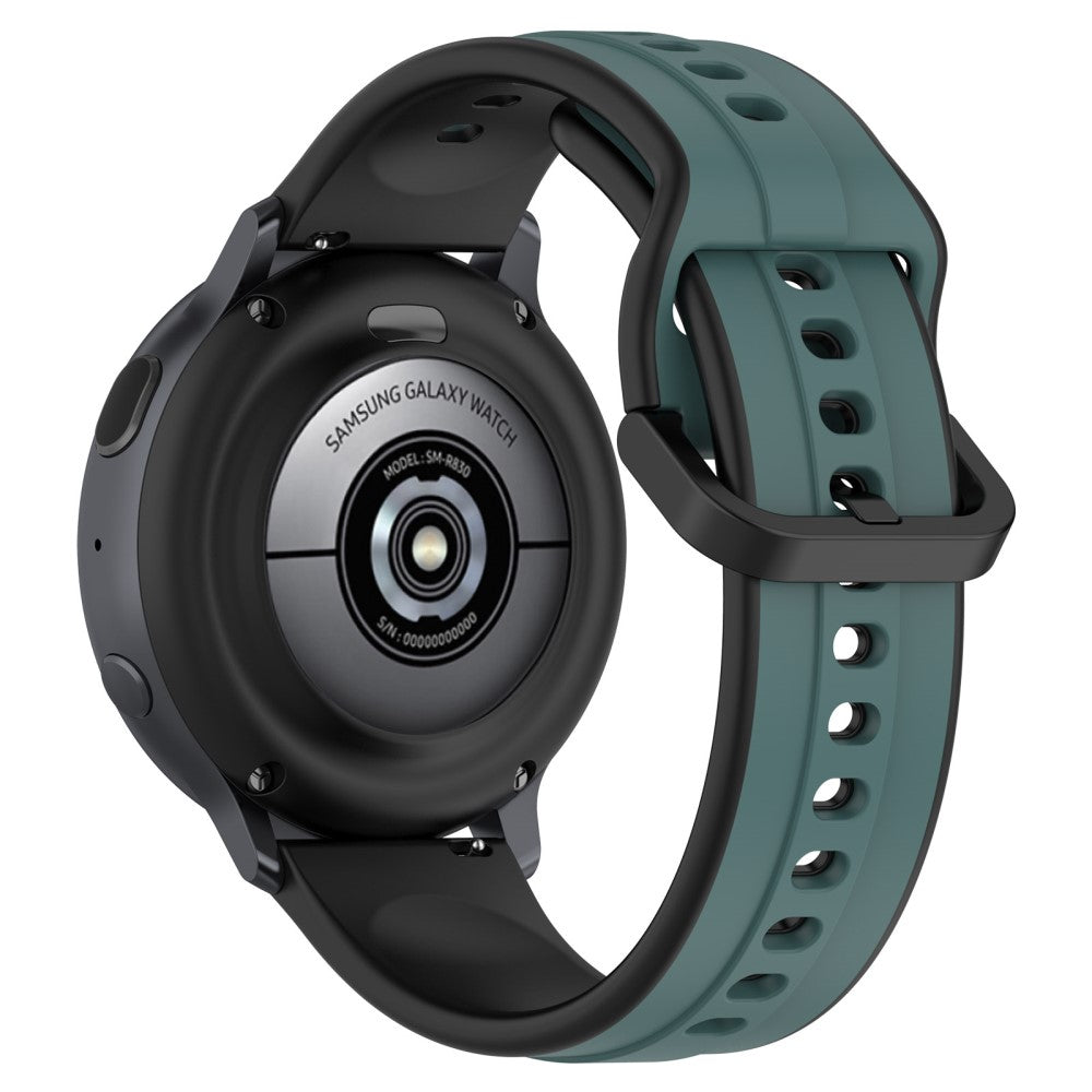 20mm Universal dual color silicone strap - Olive Green / Black#serie_5