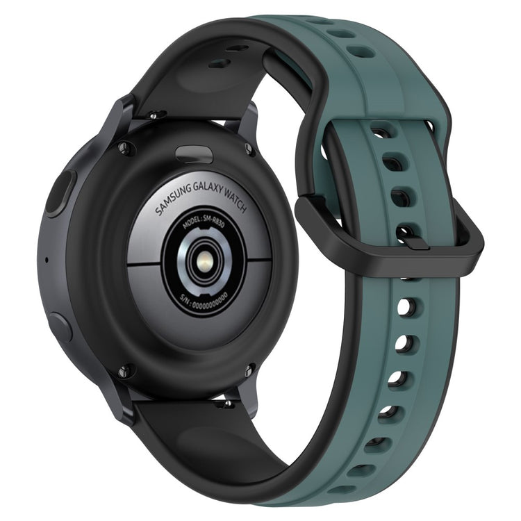 20mm Universal dual color silicone strap - Olive Green / Black#serie_5