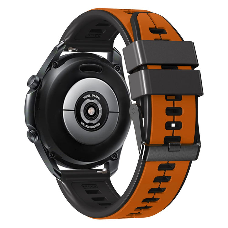 22mm Universal dual color silicone strap - Orange / Black#serie_1