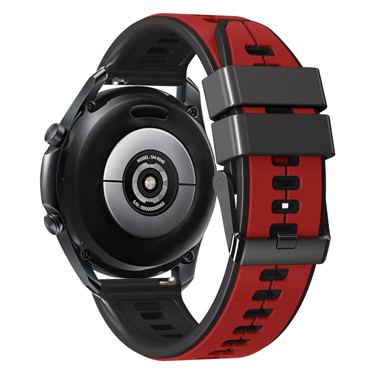 22mm Universal dual color silicone strap - Red / Black#serie_4