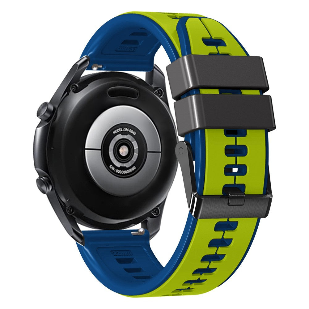 22mm Universal dual color silicone strap - Lime / Blue#serie_6