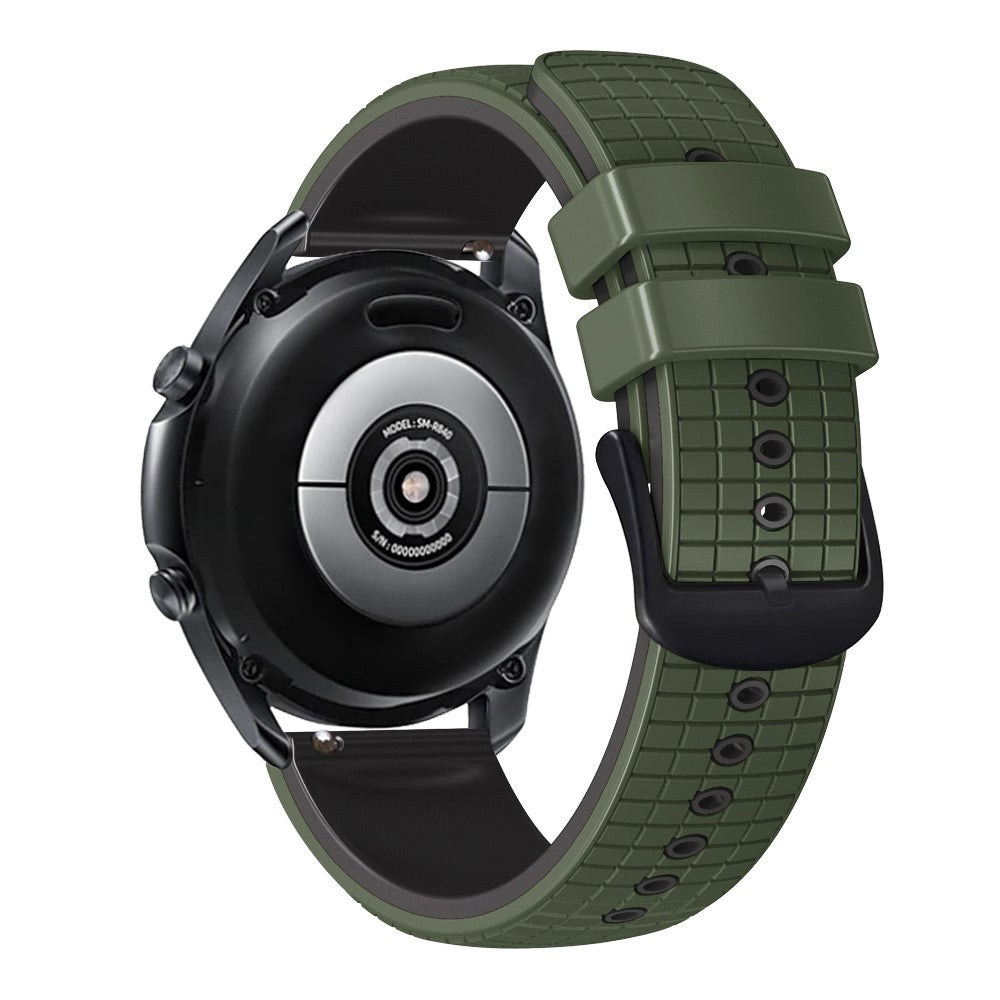 20mm Universal grid texture on silicone strap - Army Green / Black#serie_10