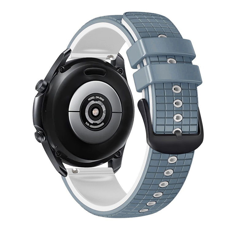 20mm Universal grid texture on silicone strap - Blue / White#serie_3