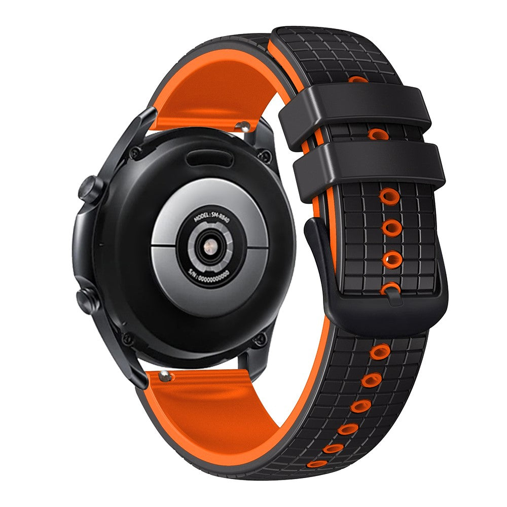 20mm Universal grid texture on silicone strap - Black / Orange#serie_4