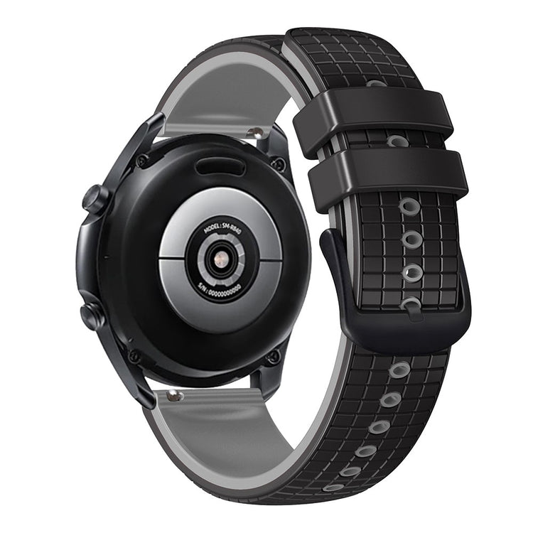 20mm Universal grid texture on silicone strap - Black / Grey#serie_6