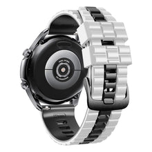 22mm Universal wave style strap - White / Black#serie_2