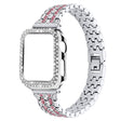 Superb Apple Watch Series 7 41mm Metal and Rhinestone Strap