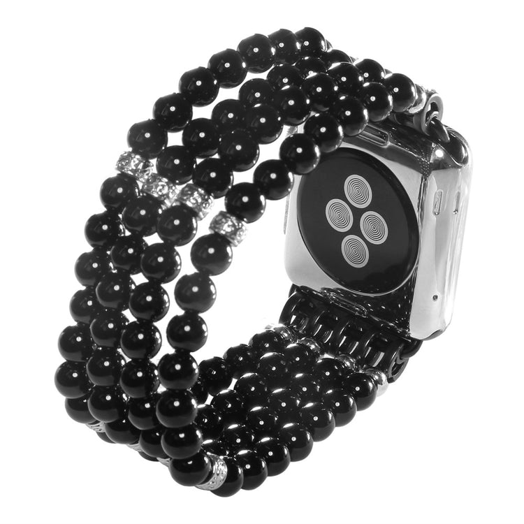 Rigtigt hårdfør Apple Watch Series 7 41mm Rhinsten Rem - Sort#serie_3