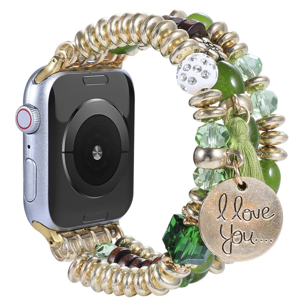 Skøn Apple Watch Series 7 41mm Nylon Rem - Grøn#serie_7