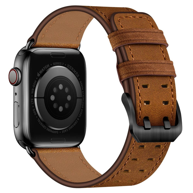 Vildt nydelig Apple Watch Series 7 41mm Ægte læder Rem - Brun#serie_5