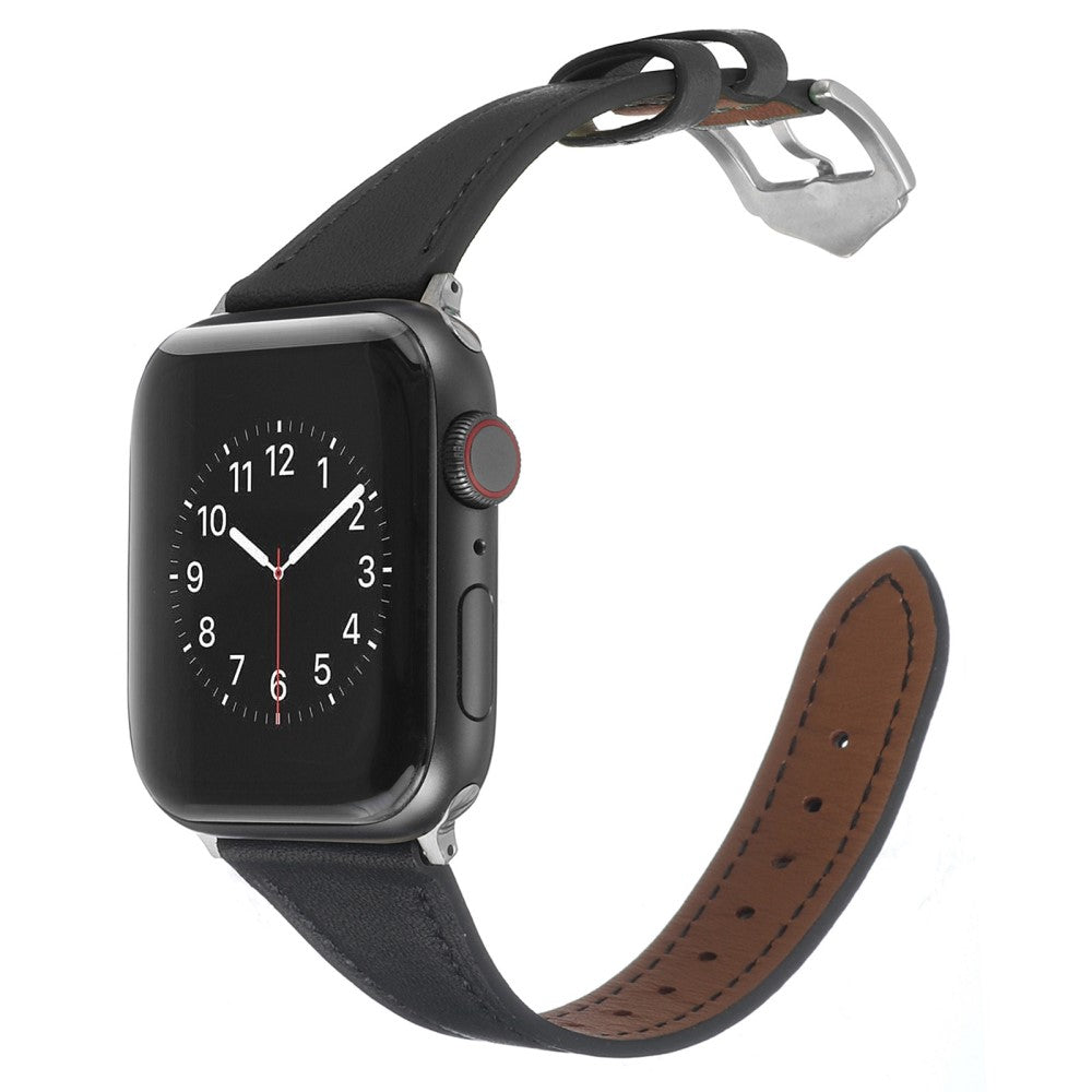 Flot Universal Apple Ægte læder Urrem - Sort#serie_1