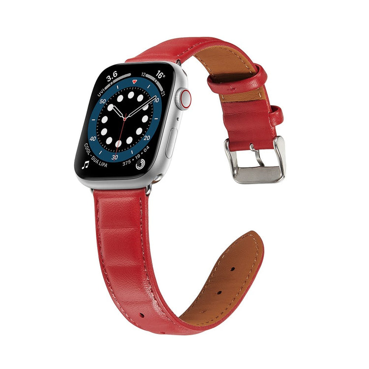 Godt Universal Apple Ægte læder Urrem - Rød#serie_2