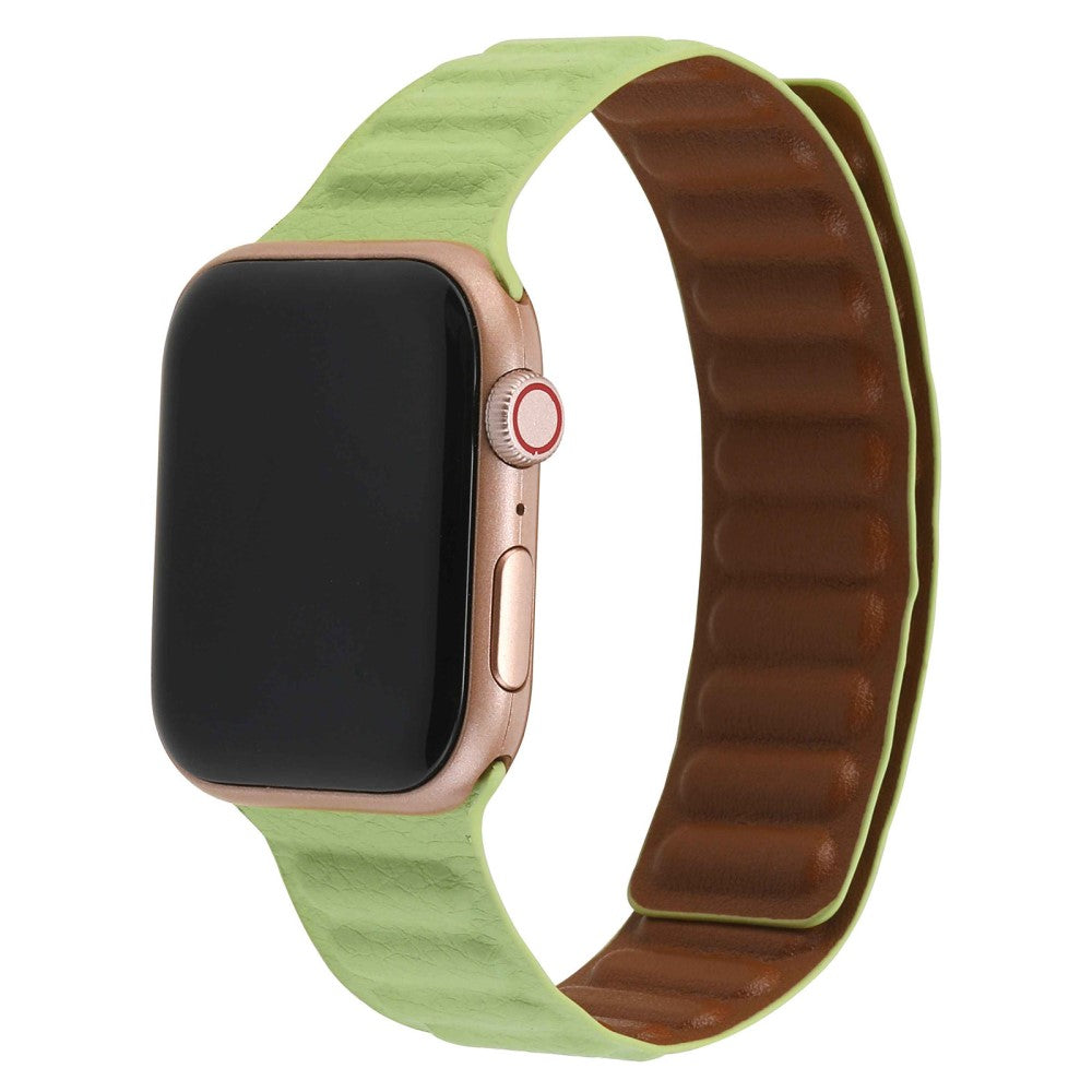 Helt vildt holdbart Universal Apple Ægte læder Urrem - Grøn#serie_3