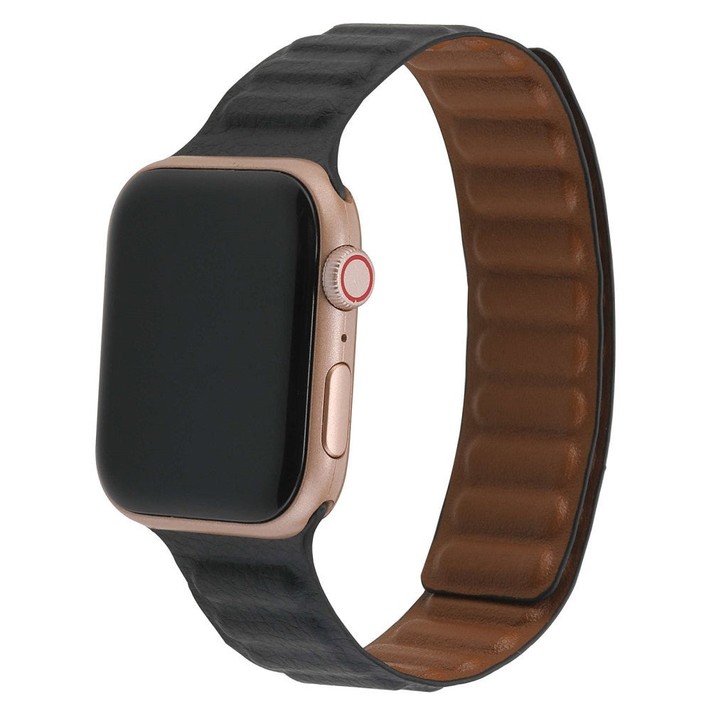 Helt vildt holdbart Universal Apple Ægte læder Urrem - Sort#serie_6