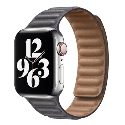 Helt vildt fint Universal Apple Ægte læder Urrem - Sølv#serie_15