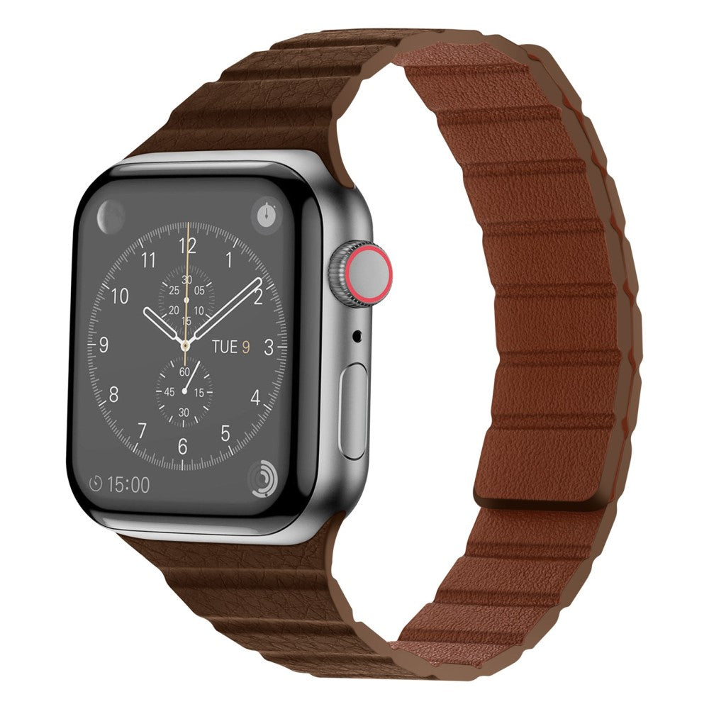 Vildt rart Universal Apple Ægte læder Urrem - Brun#serie_12