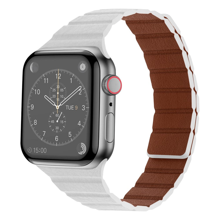 Vildt rart Universal Apple Ægte læder Urrem - Hvid#serie_2