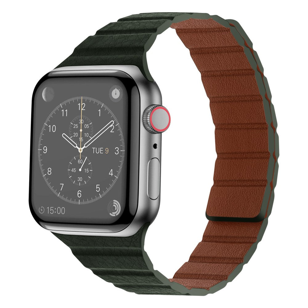 Vildt rart Universal Apple Ægte læder Urrem - Grøn#serie_3