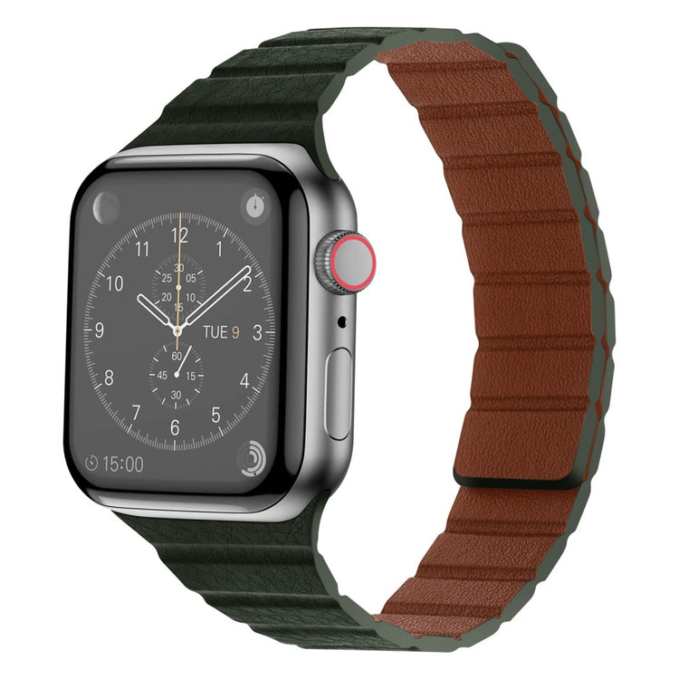 Vildt rart Universal Apple Ægte læder Urrem - Grøn#serie_3