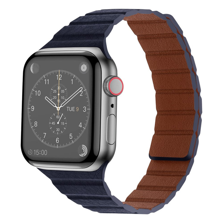 Vildt rart Universal Apple Ægte læder Urrem - Blå#serie_4