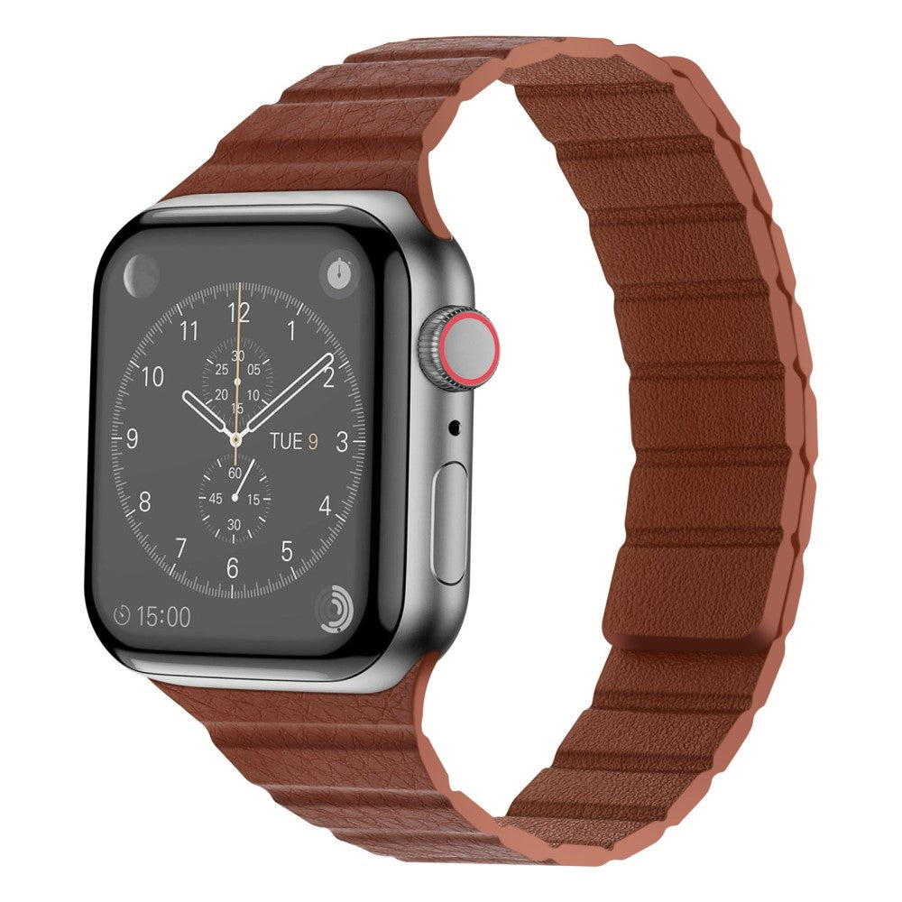 Vildt rart Universal Apple Ægte læder Urrem - Brun#serie_5