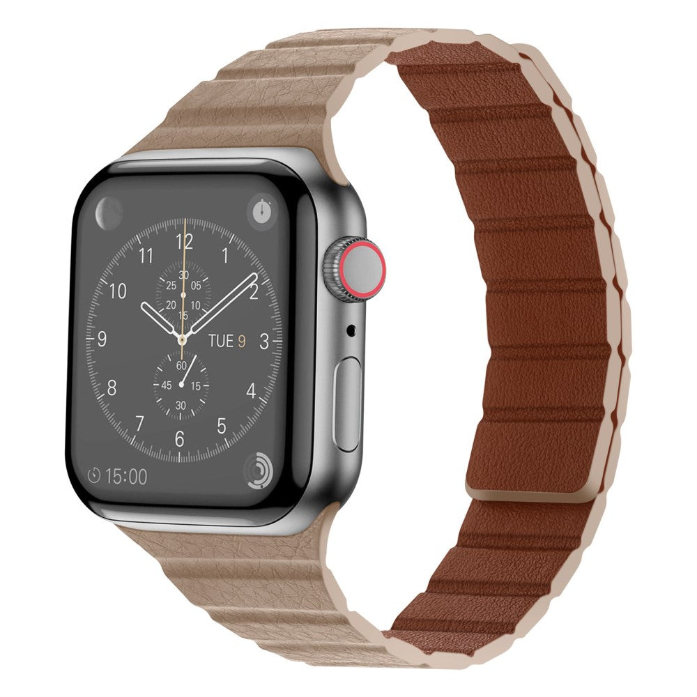 Vildt rart Universal Apple Ægte læder Urrem - Beige#serie_9