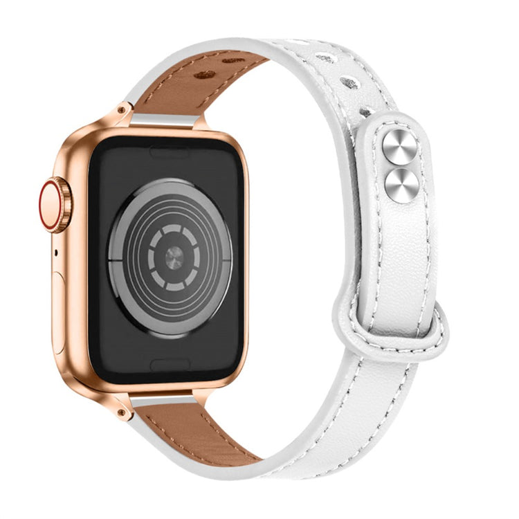 Solid Universal Apple Ægte læder Rem - Hvid#serie_1