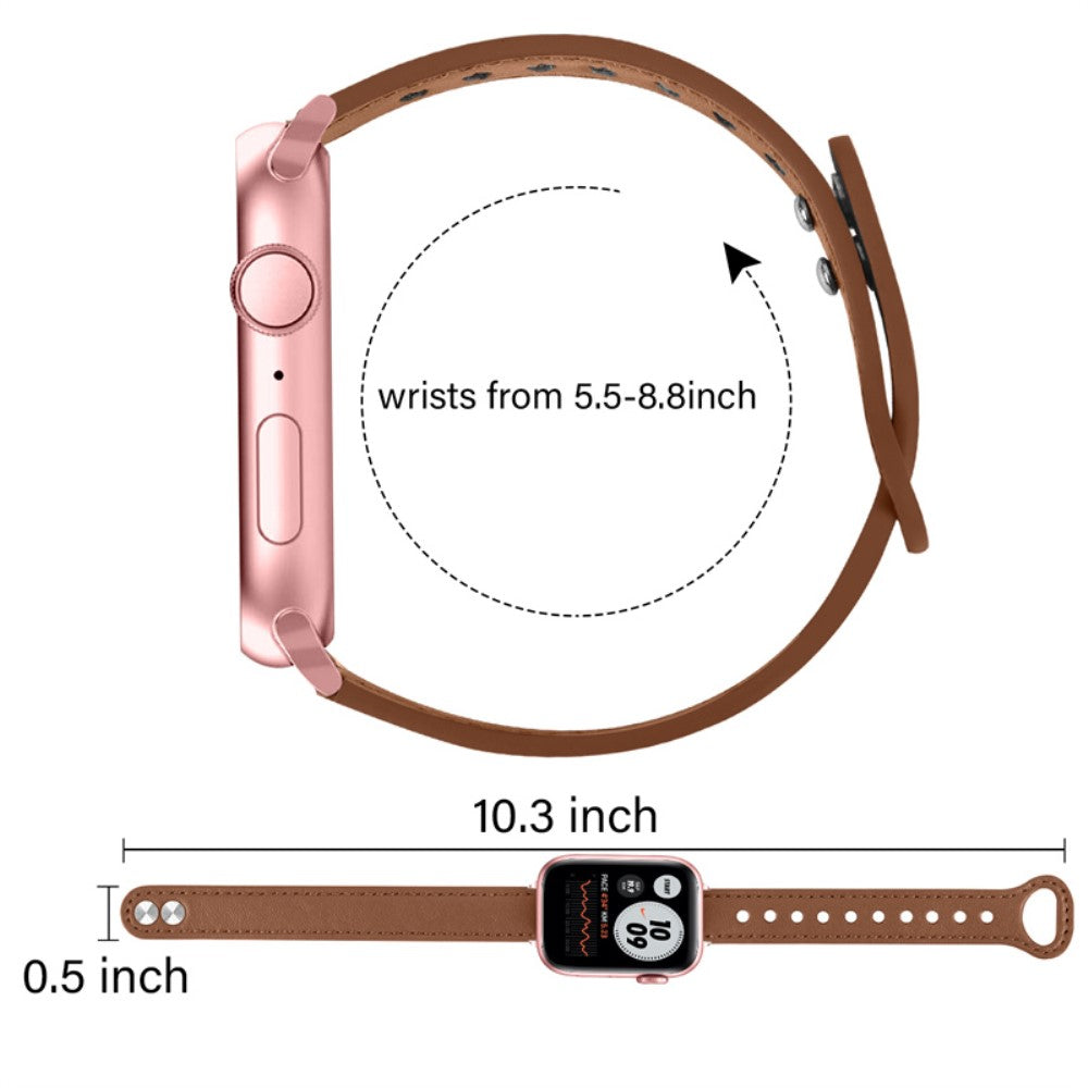 Smuk Universal Apple Ægte læder Urrem - Brun#serie_11
