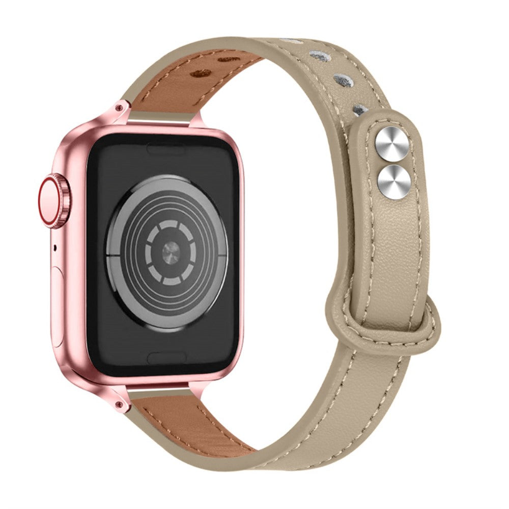 Nydelig Universal Apple Ægte læder Rem - Beige#serie_3
