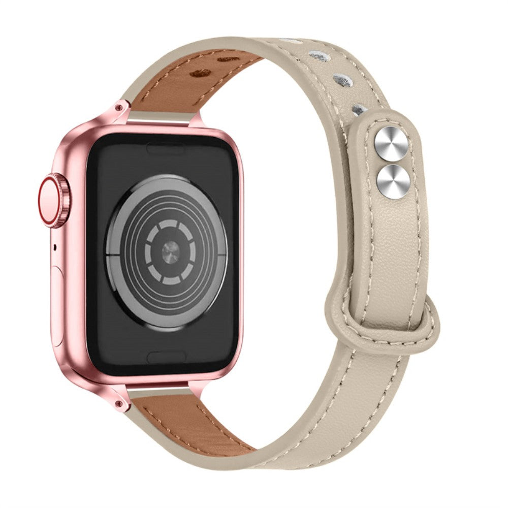Nydelig Universal Apple Ægte læder Rem - Beige#serie_7