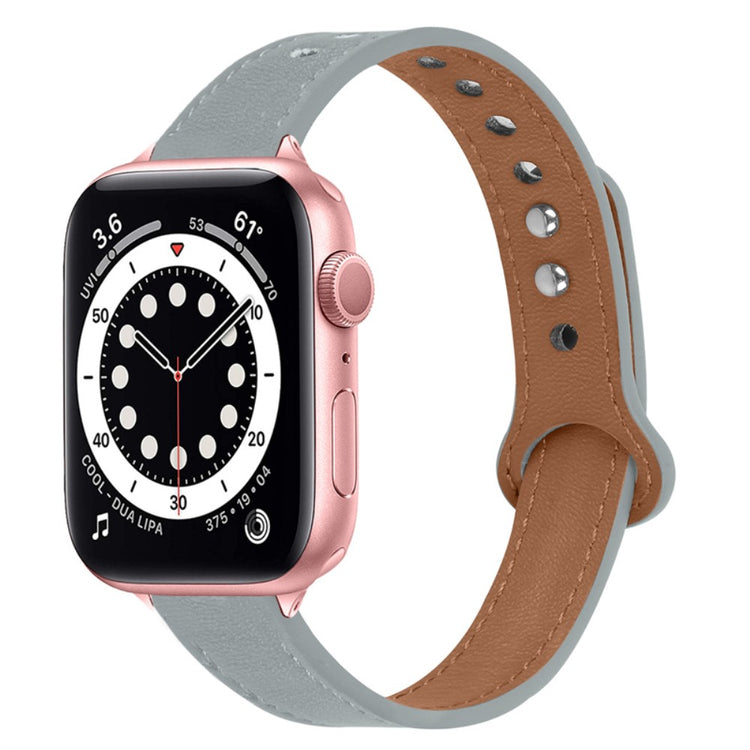 Smuk Universal Apple Ægte læder Urrem - Sølv#serie_8